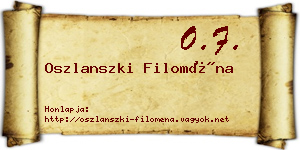 Oszlanszki Filoména névjegykártya